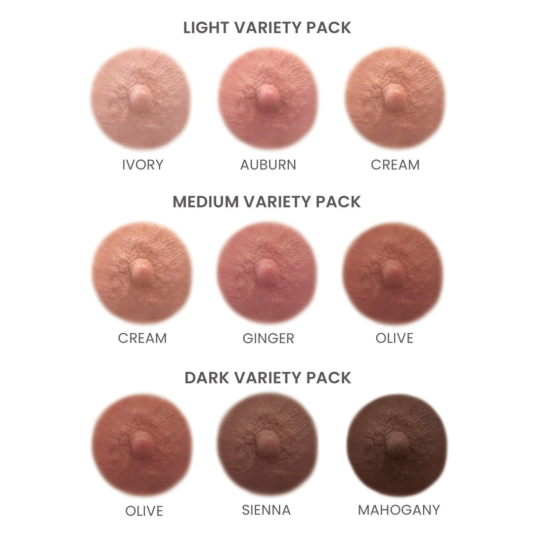 LIGHT VARIETY PACK  - Temporary Nipple Tattoos for Mastectomy Restoration