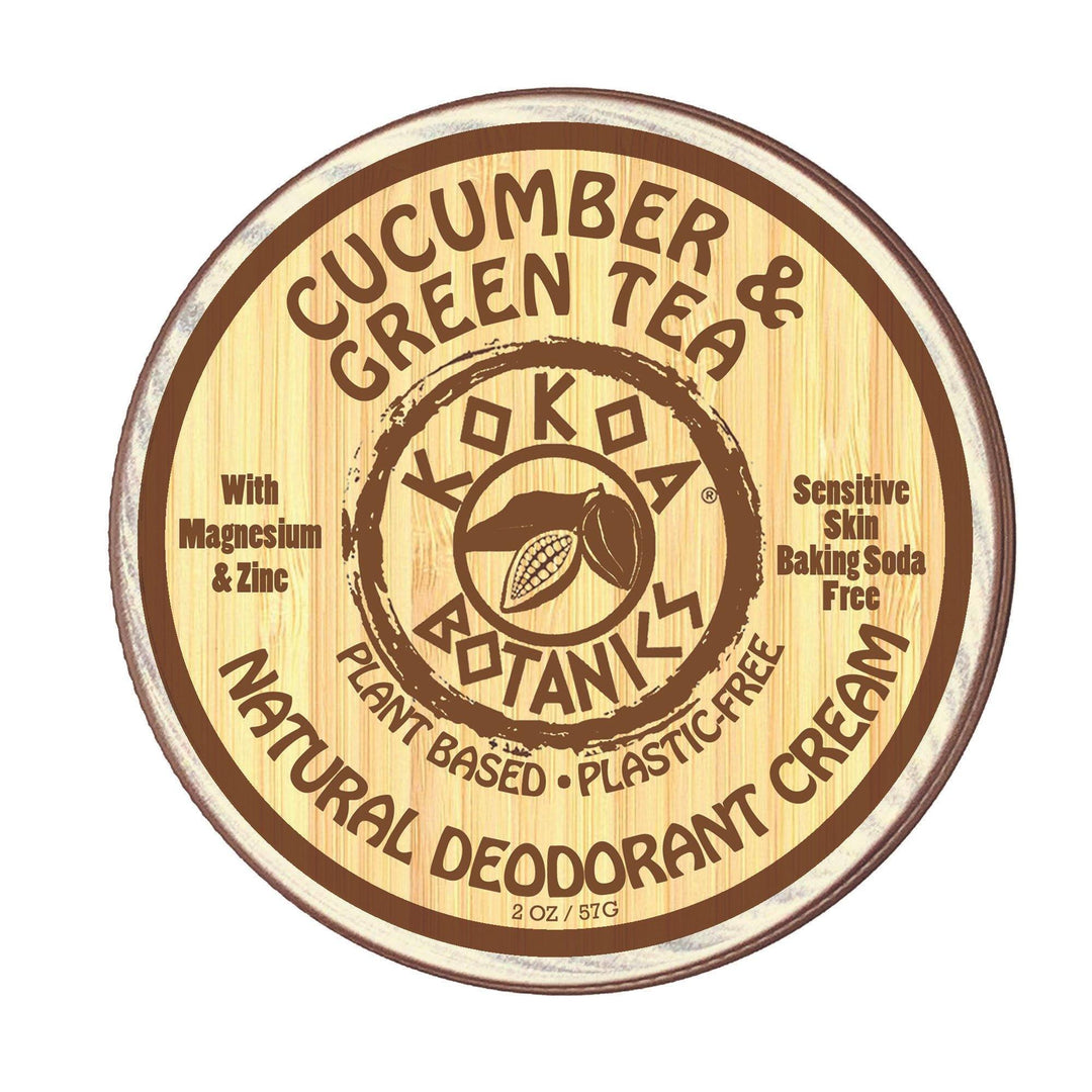 Natural Deodorant Paste - Cucumber & Green Tea - Sensitive Skin - Aluminum Free - Baking Soda Free - 2.5 oz
