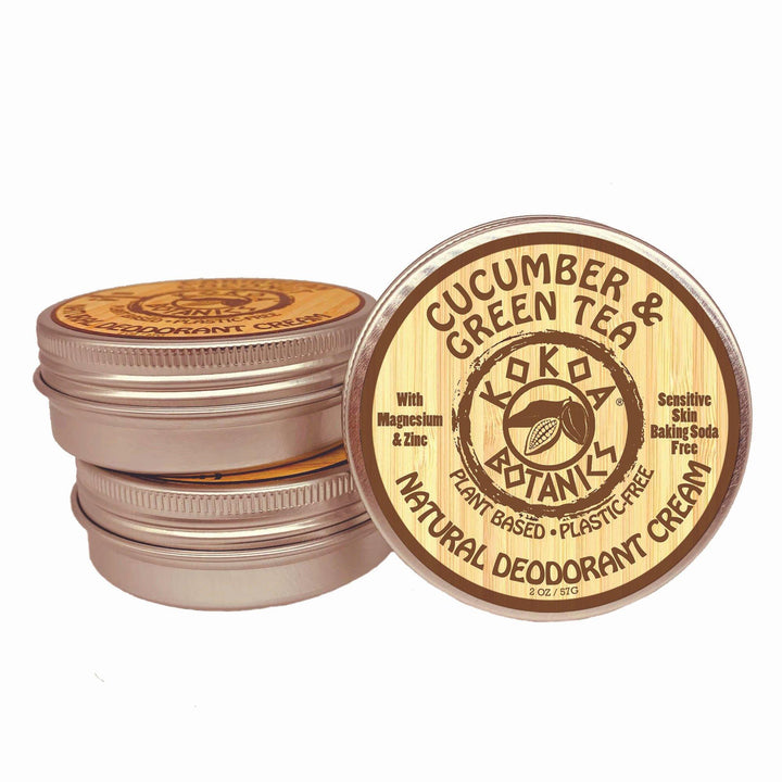 Natural Deodorant Paste - Cucumber & Green Tea - Sensitive Skin - Aluminum Free - Baking Soda Free - 2.5 oz