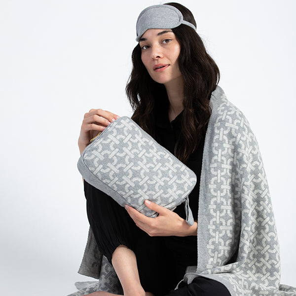 Chains Organic Cotton Travel Blanket and Eye Mask Set