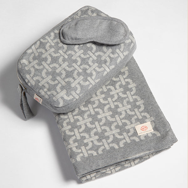 Chains Organic Cotton Travel Blanket and Eye Mask Set