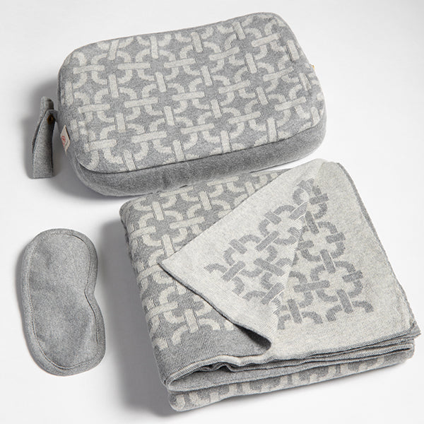 Chains Organic Cotton Travel Blanket and Eye Mask Set