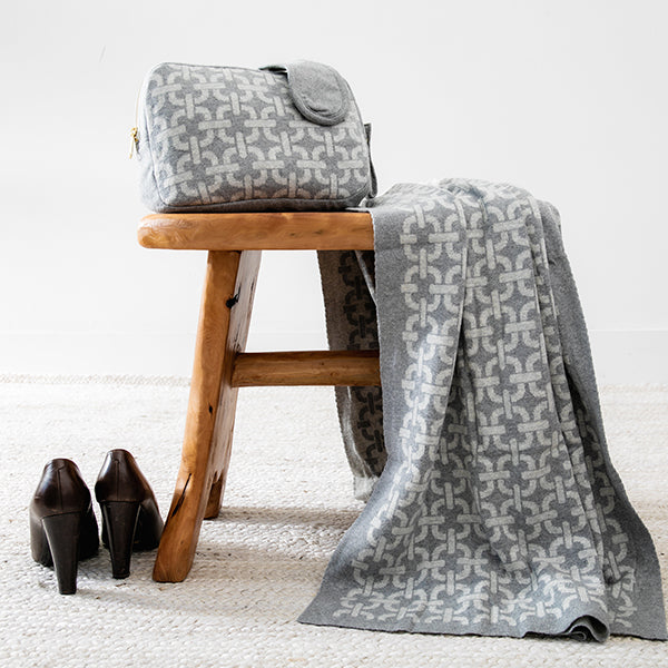 Chains Organic Cotton Travel Blanket and Eye Mask Set