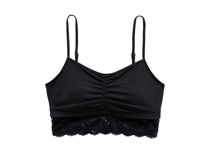 Astrid Bralette with Lace, Black