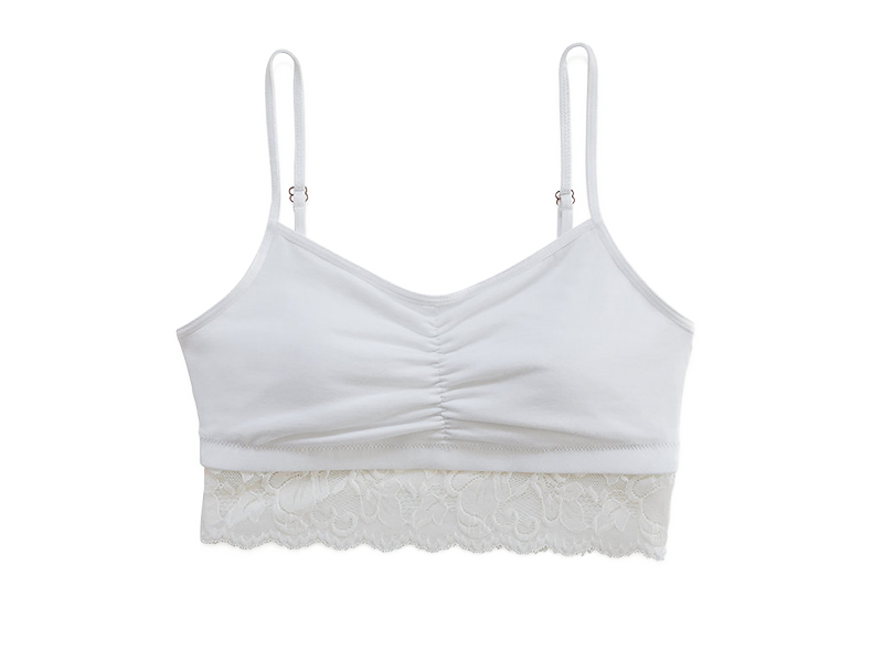 Astrid Bralette with Lace, White