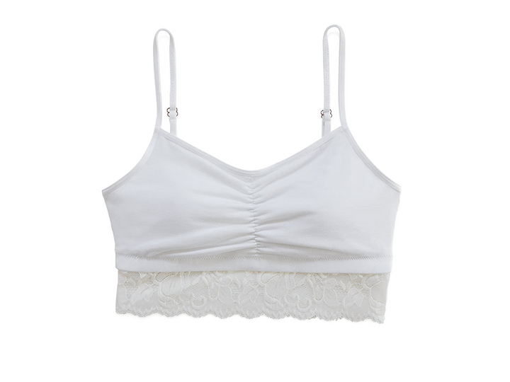 Astrid Bralette with Lace, White