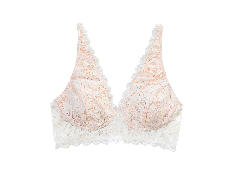 Vela Wireless Bra, White / Blush