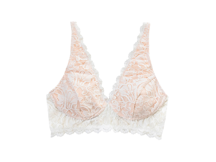 Vela Wireless Bra, White / Blush