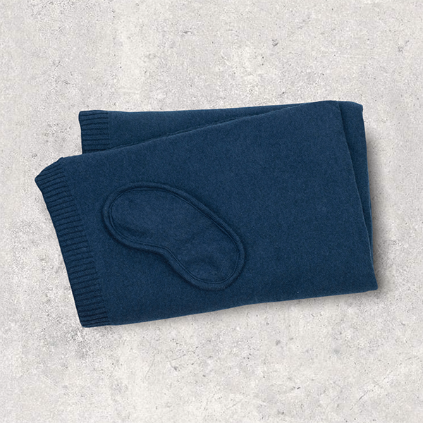 Words Love Organic Cotton Travel Blanket and Eye Mask Set