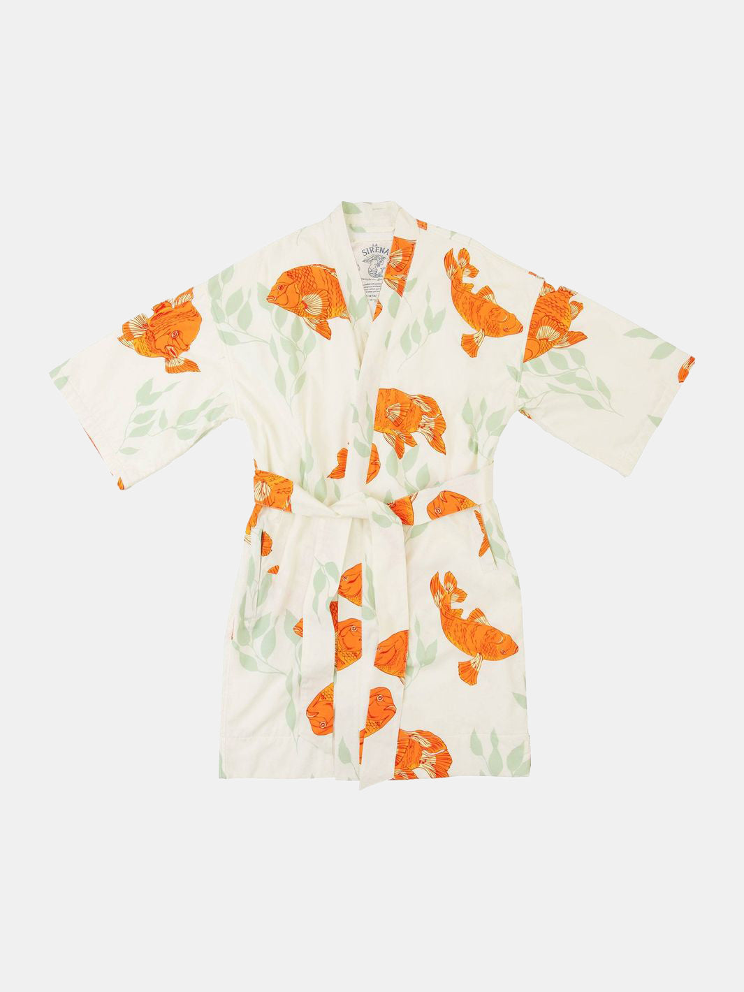 Women’s La Sirena Robe - Garibaldi Fish, White Sand