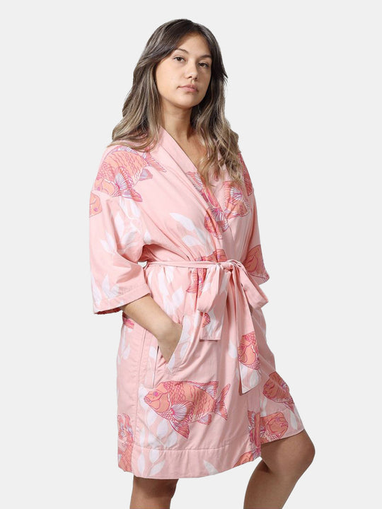Women’s La Sirena Robe - Garibaldi Fish, Dusty Rose