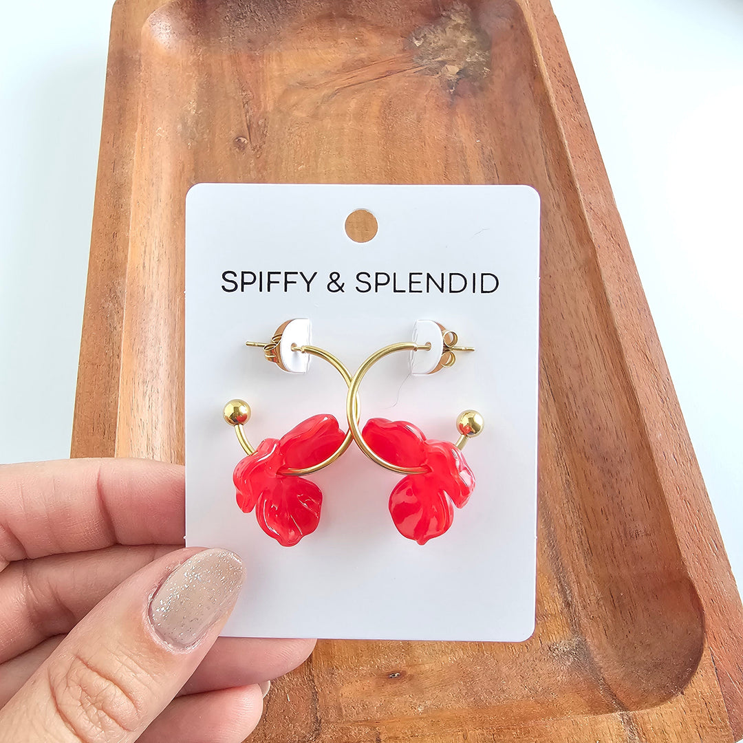 Magnolia Hoops - Poppy Red