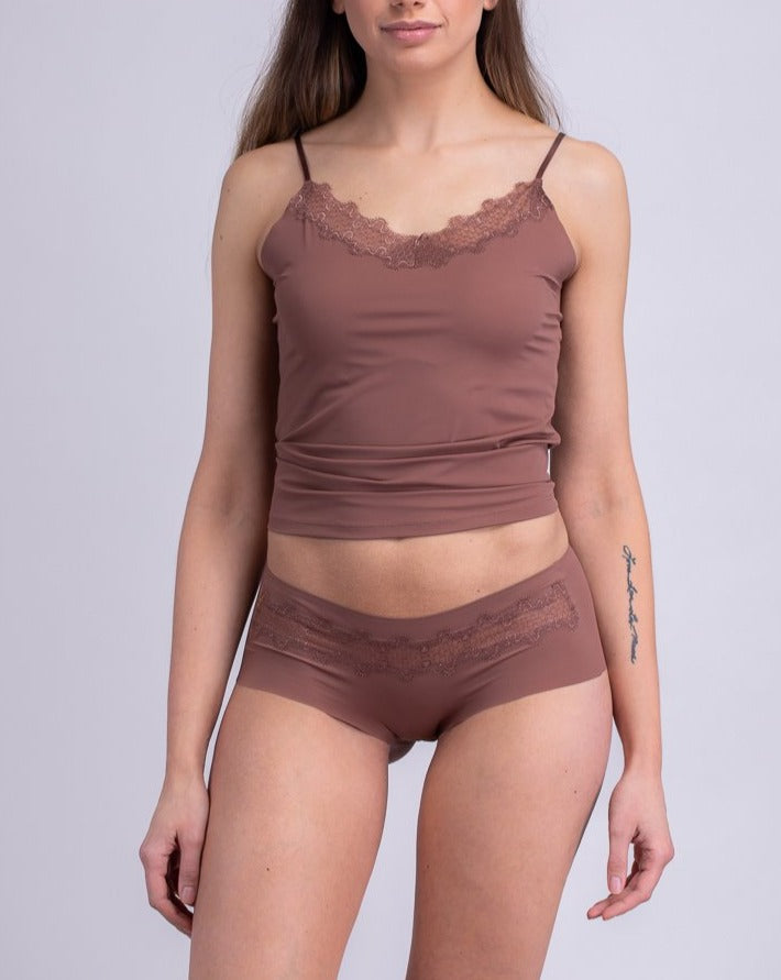 Soft Seamless Briefs with Lace