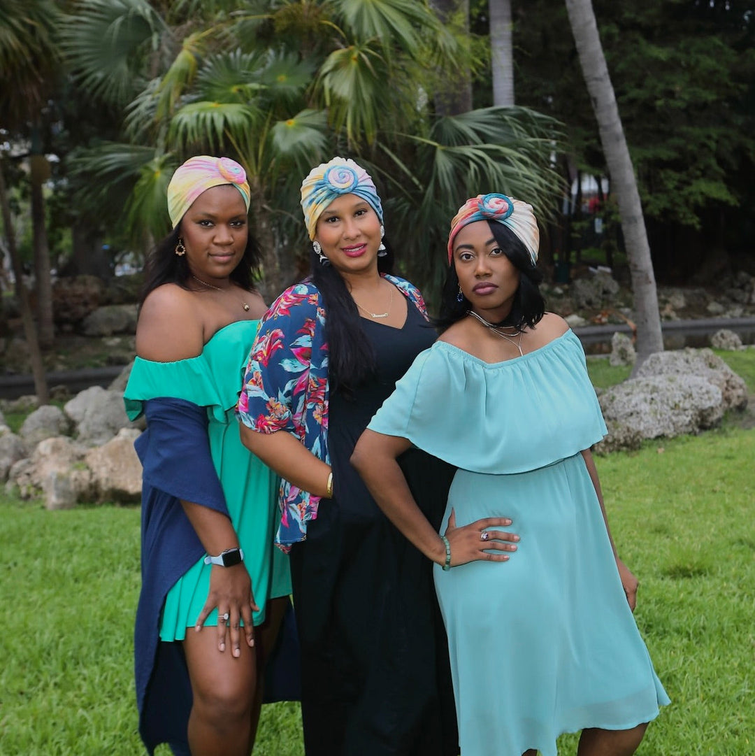 CRT - Top Knot Tie Dye Cotton Blend Turban