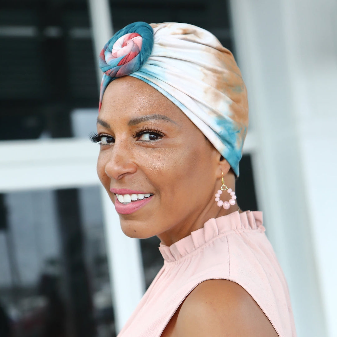 CRT - Top Knot Tie Dye Cotton Blend Turban
