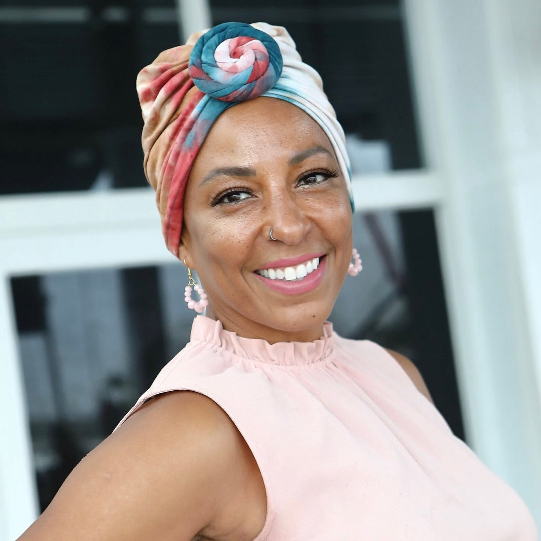 CRT - Top Knot Tie Dye Cotton Blend Turban