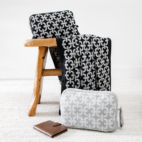 Chains Organic Cotton Travel Blanket and Eye Mask Set