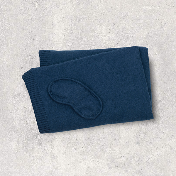 Words Dream Organic Cotton Travel Blanket and Eye Mask Set