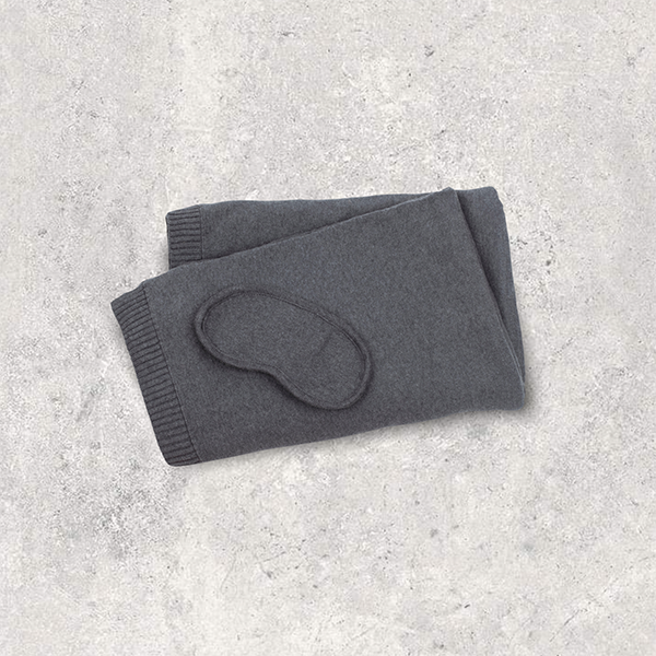 Words Love Organic Cotton Travel Blanket and Eye Mask Set