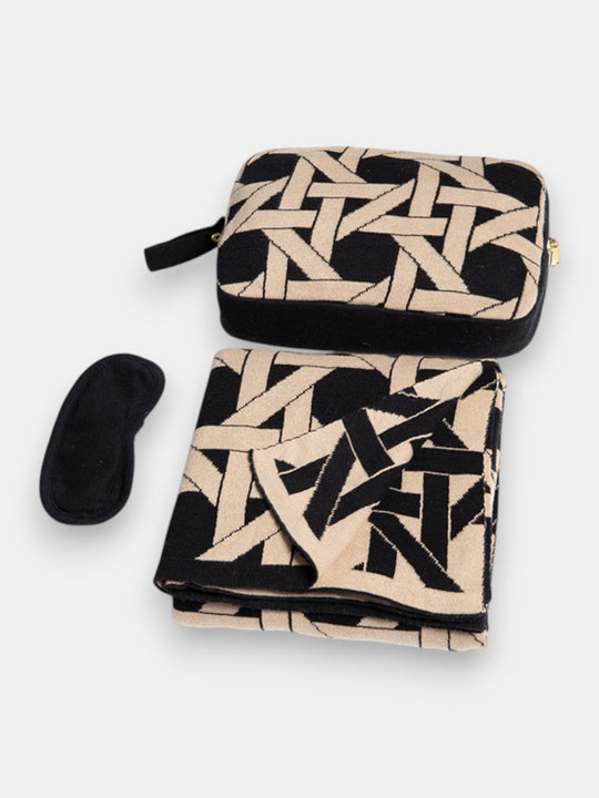 Riti Organic Cotton Travel Blanket and Eye Mask Set