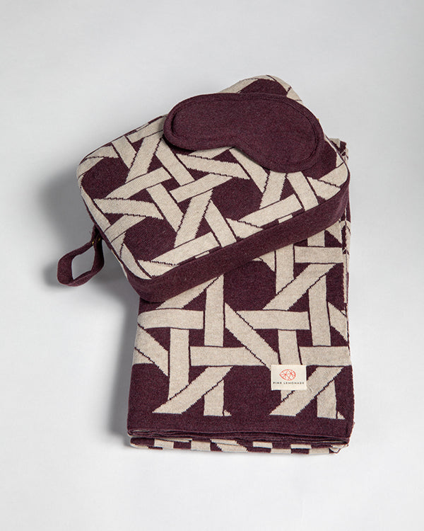 Riti Organic Cotton Travel Blanket and Eye Mask Set