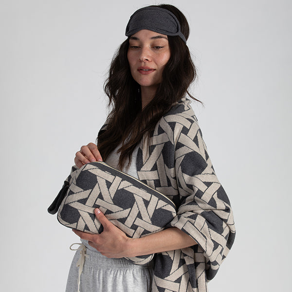 Riti Organic Cotton Travel Blanket and Eye Mask Set