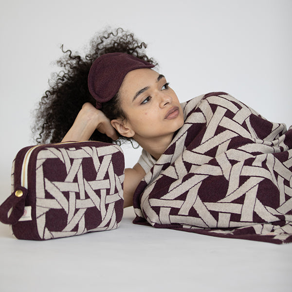 Riti Organic Cotton Travel Blanket and Eye Mask Set