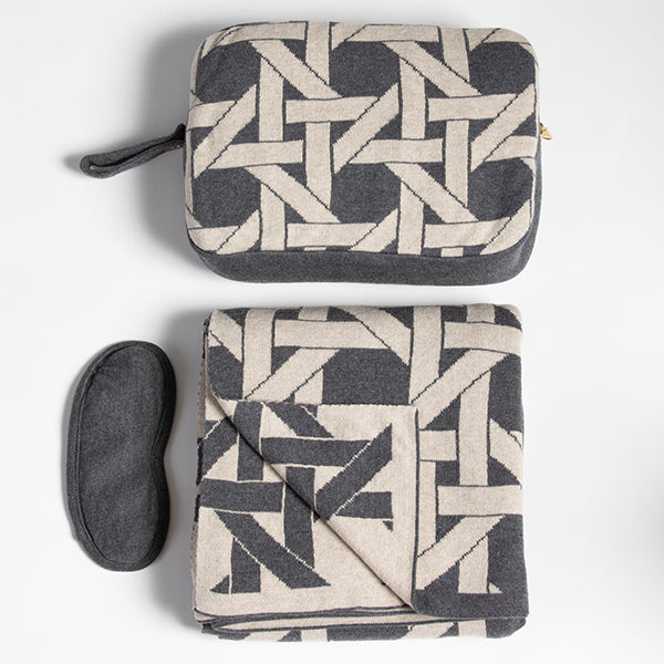 Riti Organic Cotton Travel Blanket and Eye Mask Set