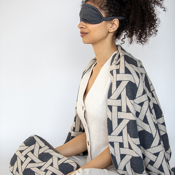 Riti Organic Cotton Travel Blanket and Eye Mask Set