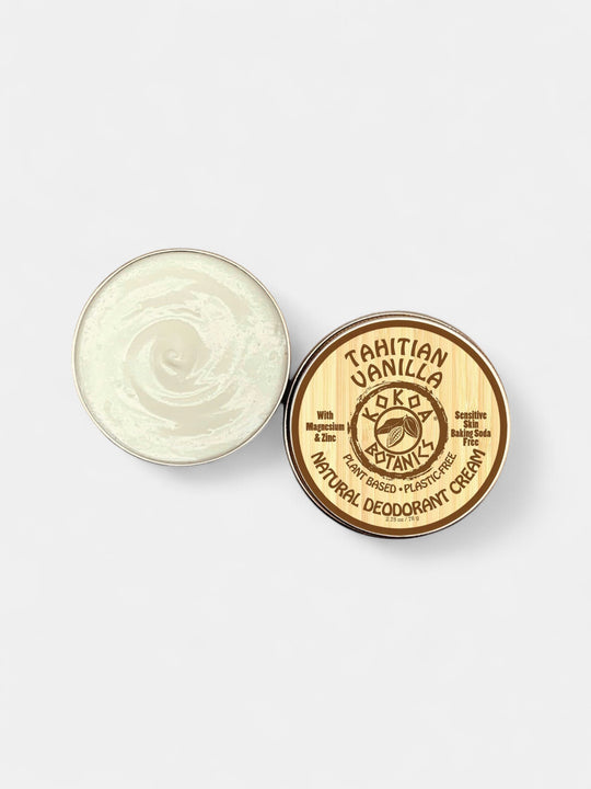 TAHATIAN VANILLA - Natural Deodorant Cream - Sensitive Skin - Baking Soda Free  - 2.5 oz