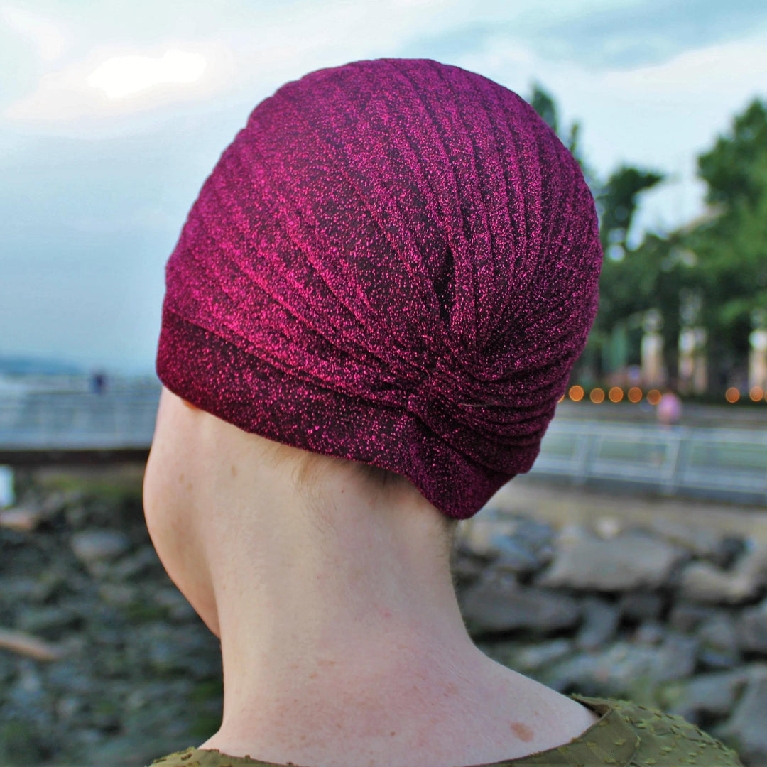 CRT - Semi-Sheer Shimmery Pleated Turban
