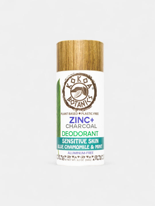 BLUE CHAMOMILE & MINT – Zinc and Charcoal Natural Deodorant – Sensitive Skin – Baking Soda-Free